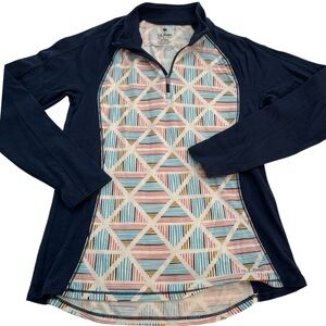 LL Bean Women's Cresta Midweight 250 Merino Wool T-Zip Base Layer Top M Gorpcore